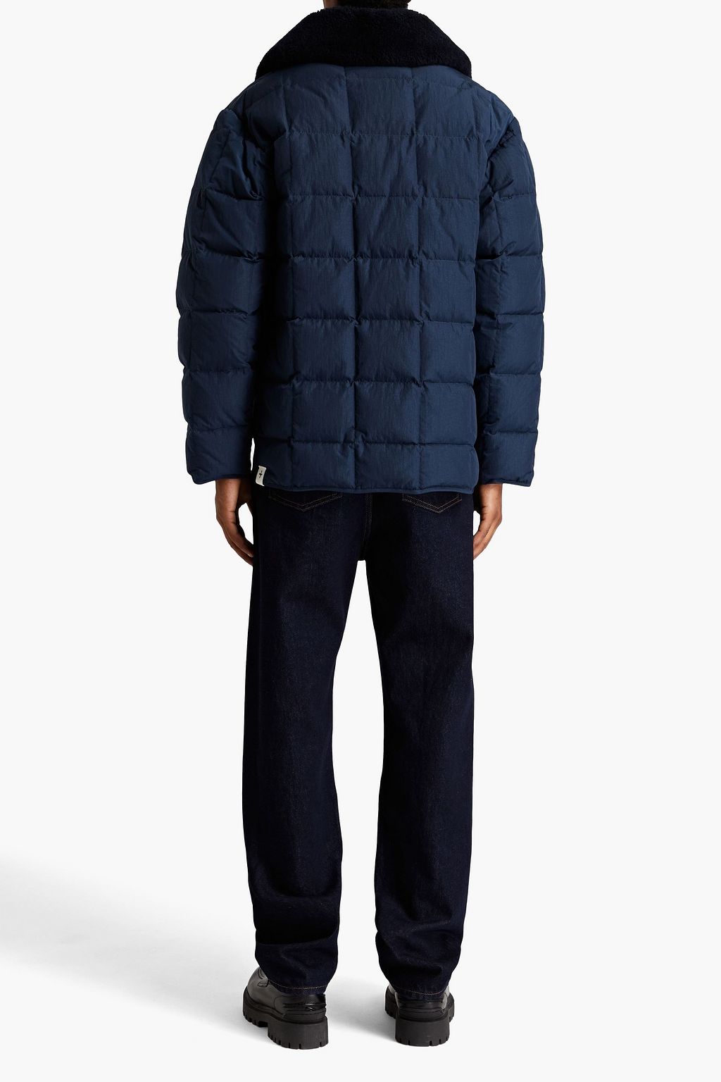 JIL SANDER+ Daunenjacke aus gestepptem Shell mit Shearling-Besatz