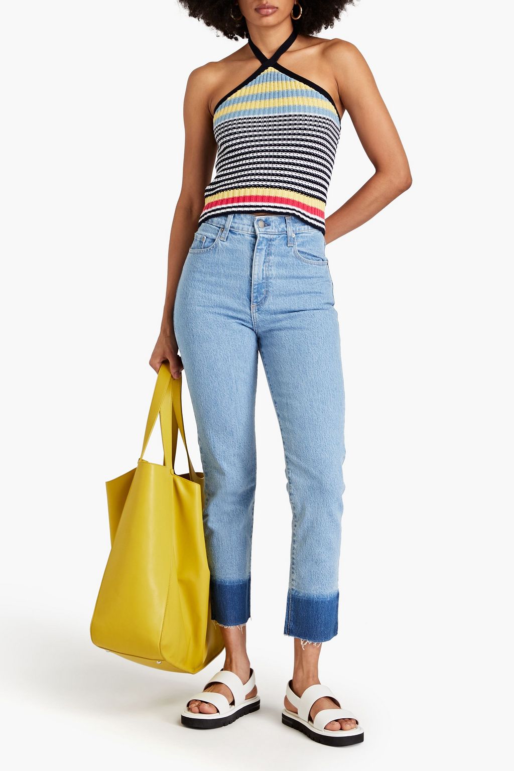 NOBODY DENIM جينز «فرانكي» قصير بأرجل ضيقة وبخصر مرتفع بلونين
