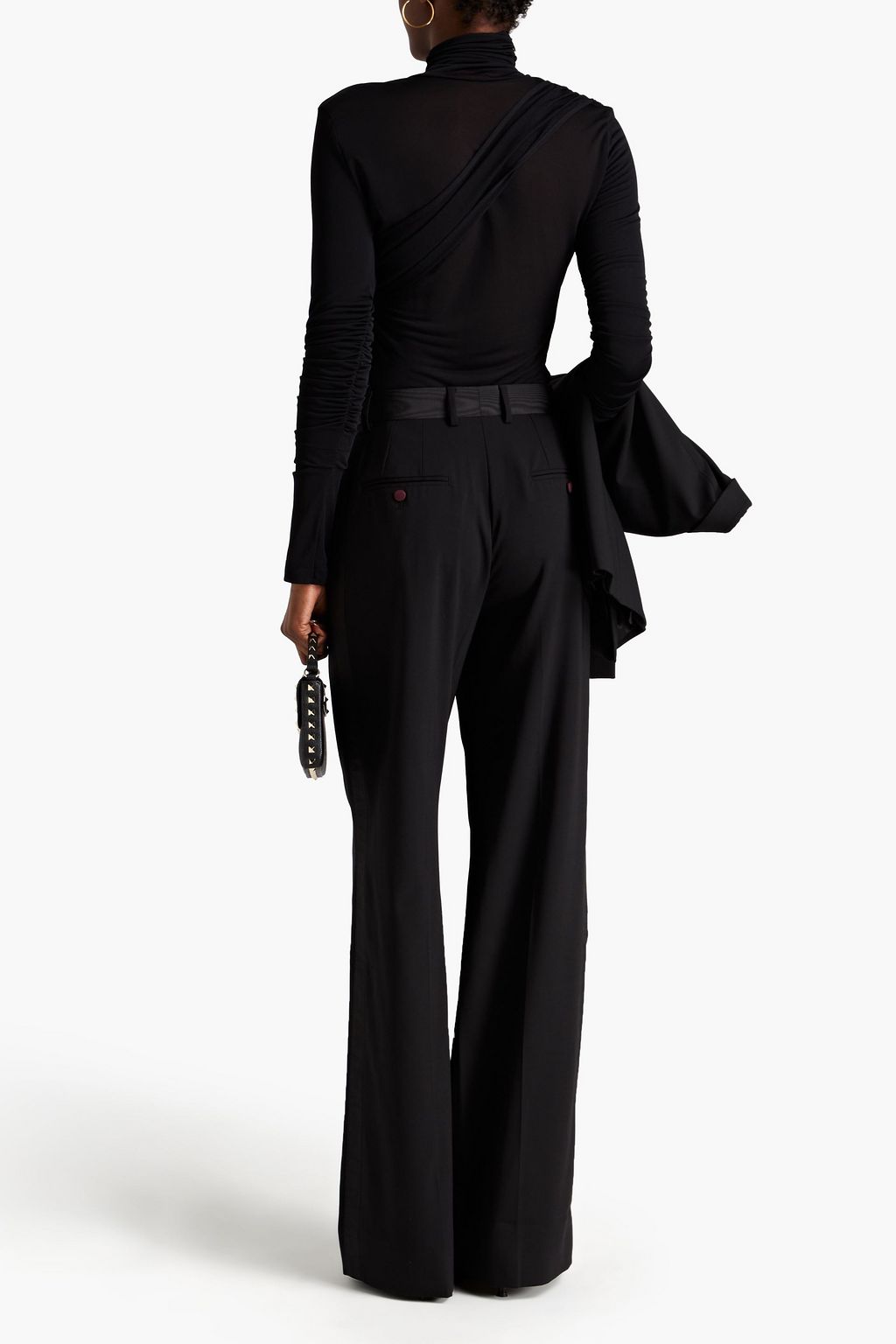 DOLCE&GABBANA Wool-blend crepe and taffeta wide-leg pants