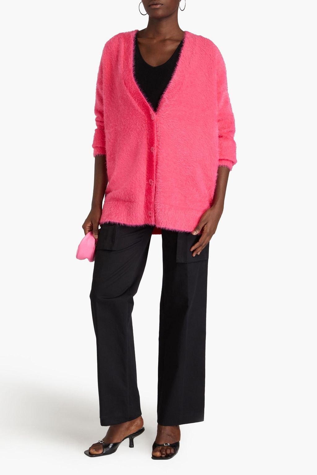 ALICE + OLIVIA Barry oversized brushed knitted cardigan