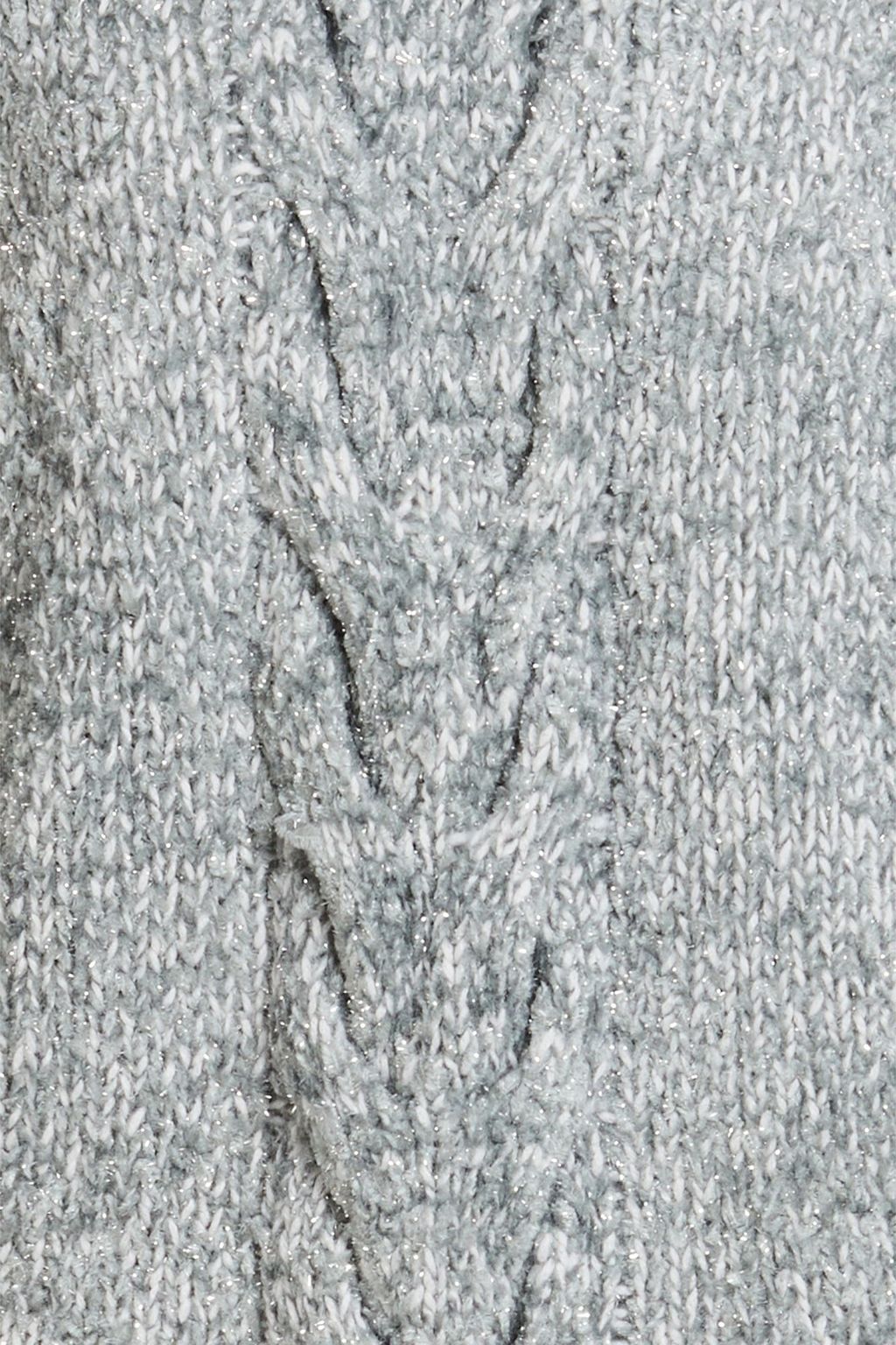 DOLCE&GABBANA Metallic cable-knit turtleneck sweater