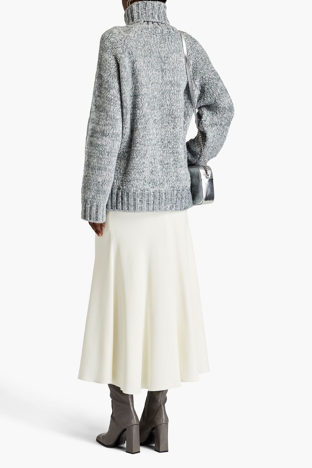 DOLCE&GABBANA Metallic cable-knit turtleneck sweater