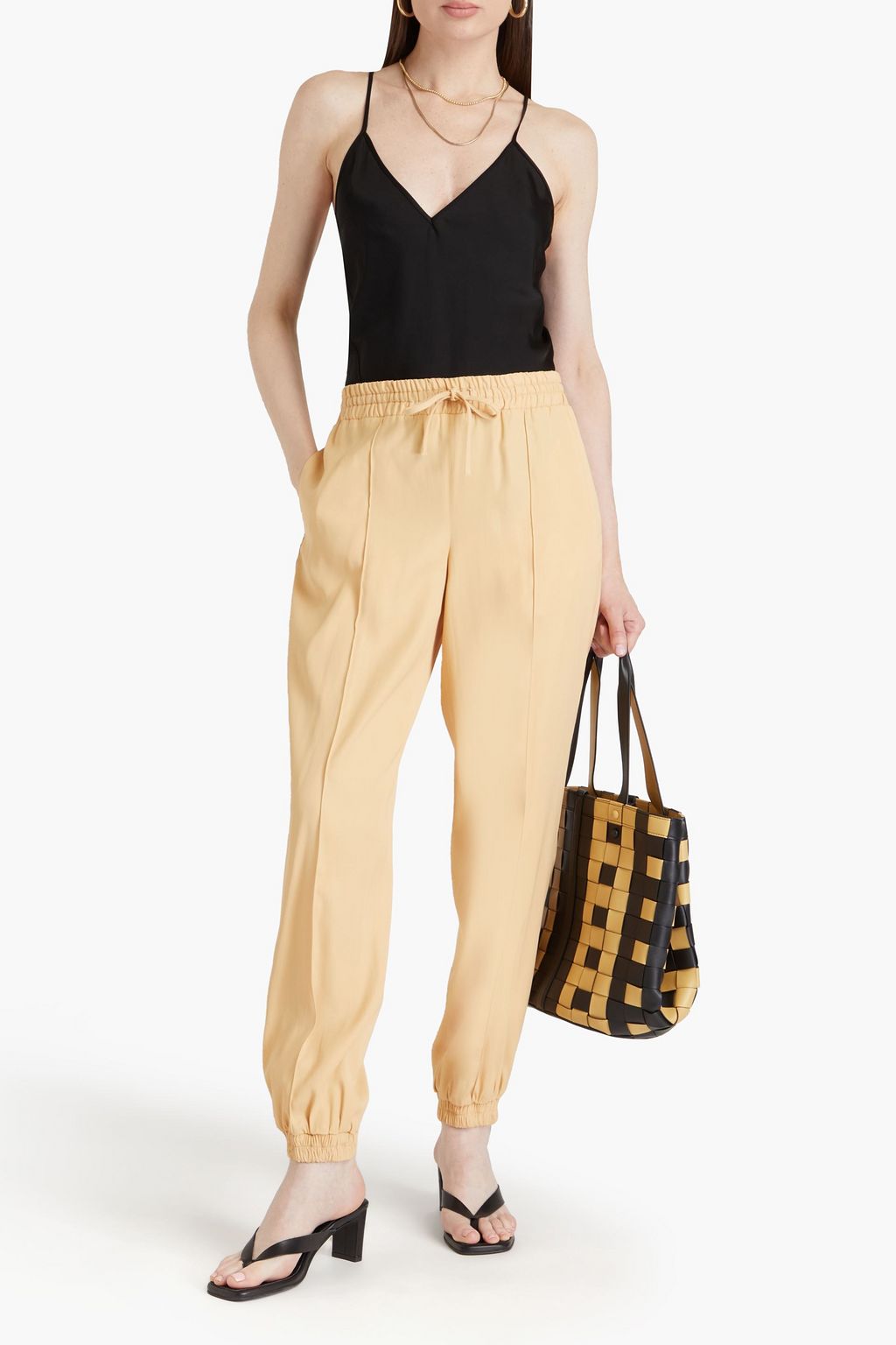 JIL SANDER 크레이프 테이퍼드 팬츠