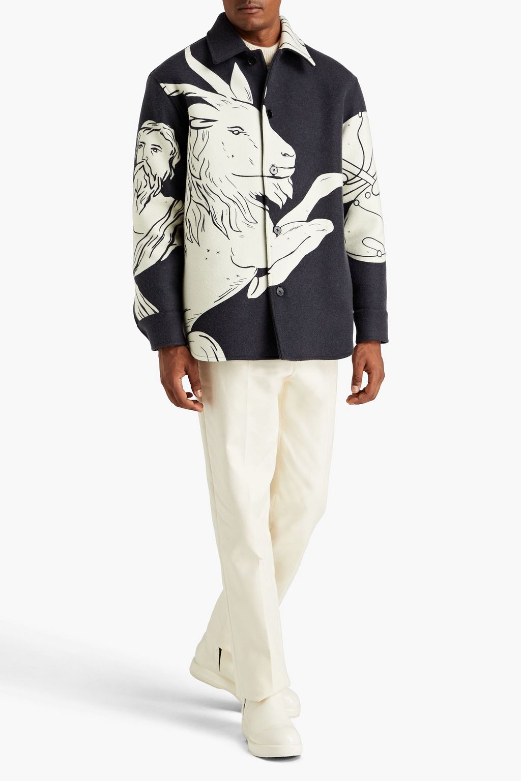 JIL SANDER Printed wool-felt jacket