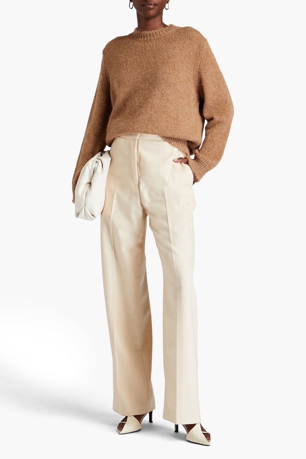 JIL SANDER+ ウール ワイドレッグパンツ