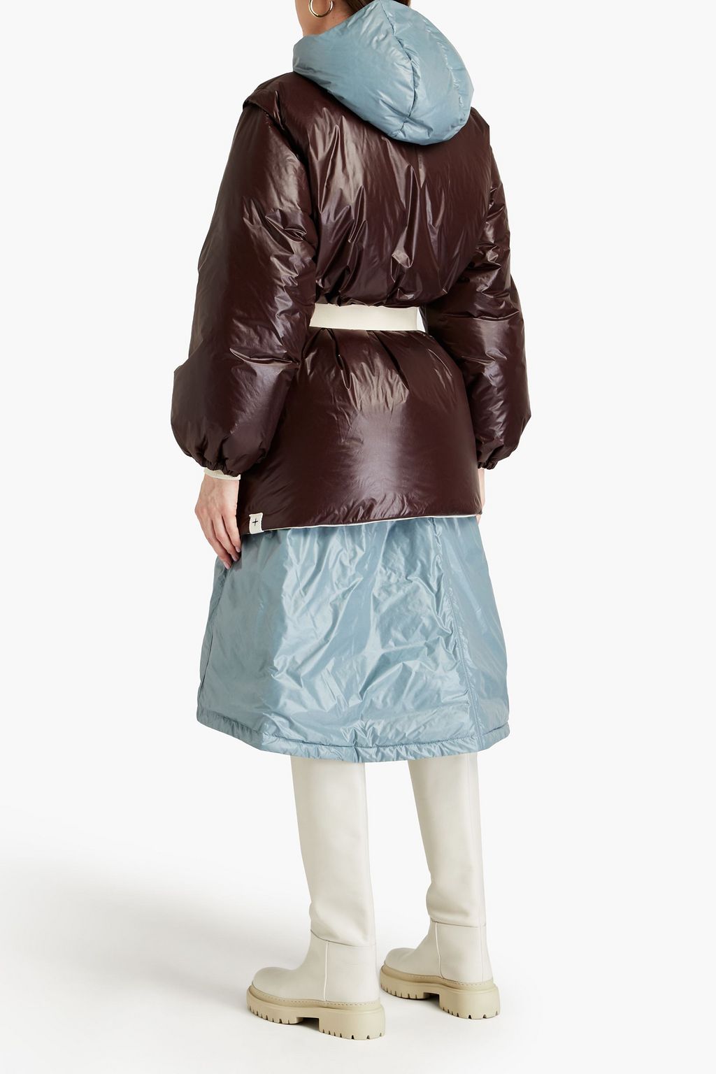 JIL SANDER+ Belted shell hooded down coat