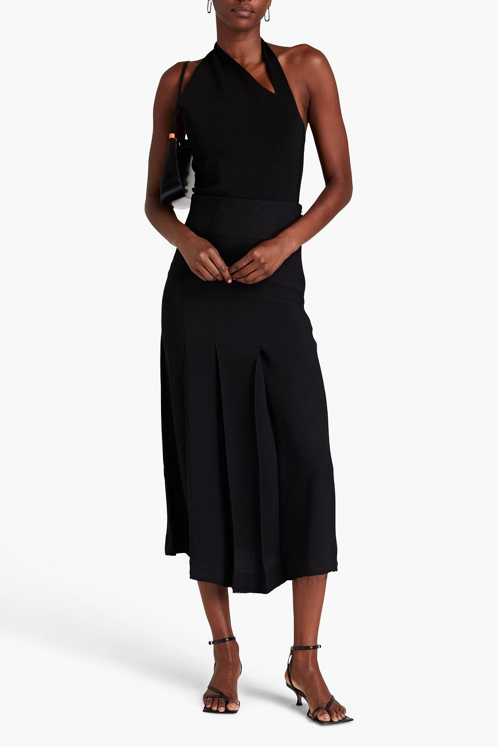 BITE STUDIOS Frayed pleated crepe midi skirt | THE OUTNET