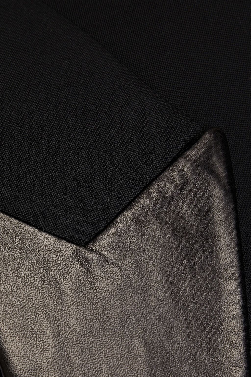 JIL SANDER Leather- trimmed grain de poudre wool coat