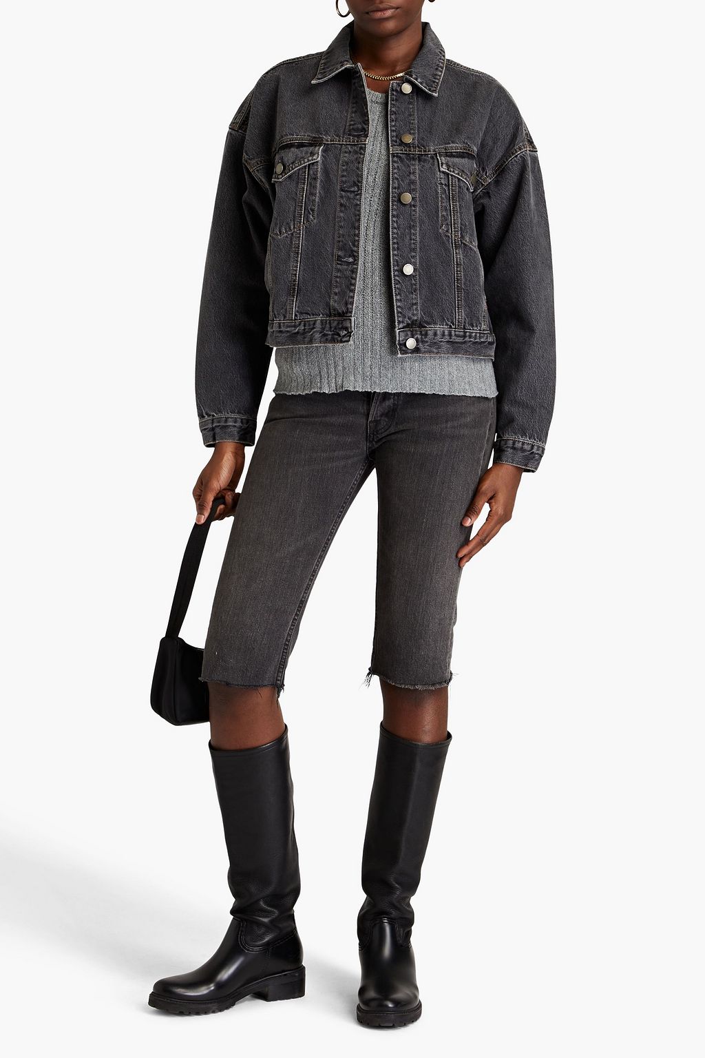 Nobody denim leather best sale jacket