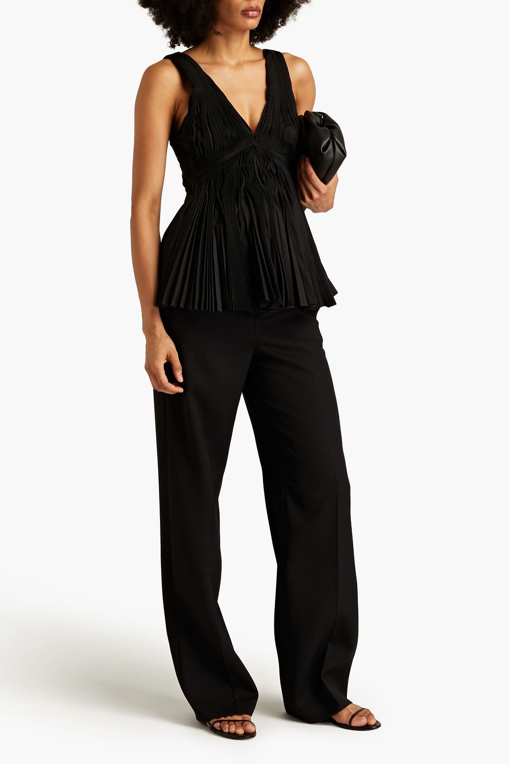 JIL SANDER Plissé taffeta top