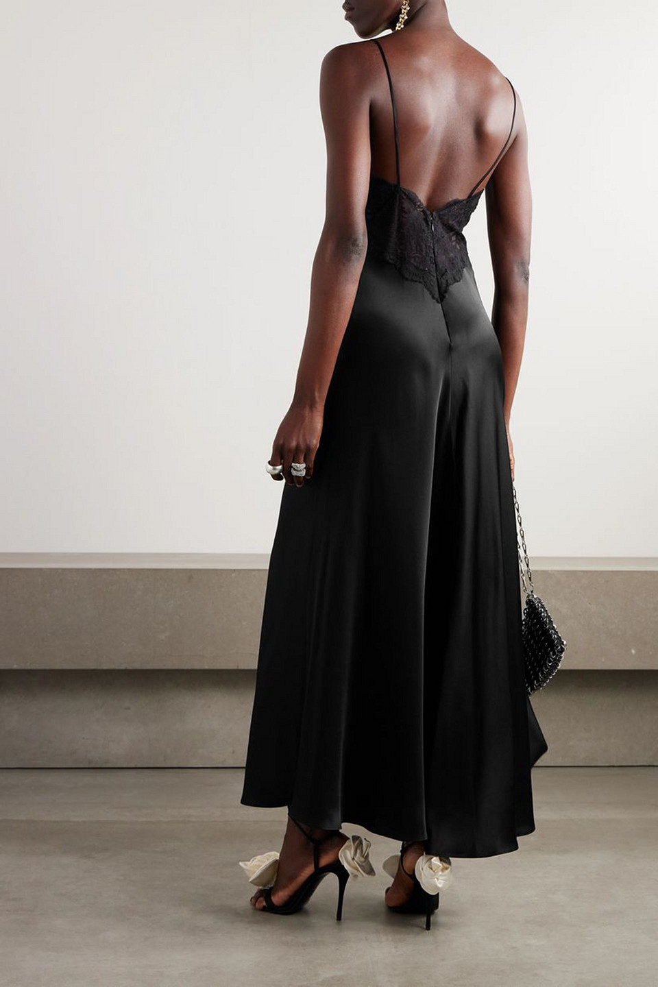 Rodarte Silk-satin and cotton-blend lace maxi dress | Smart Closet