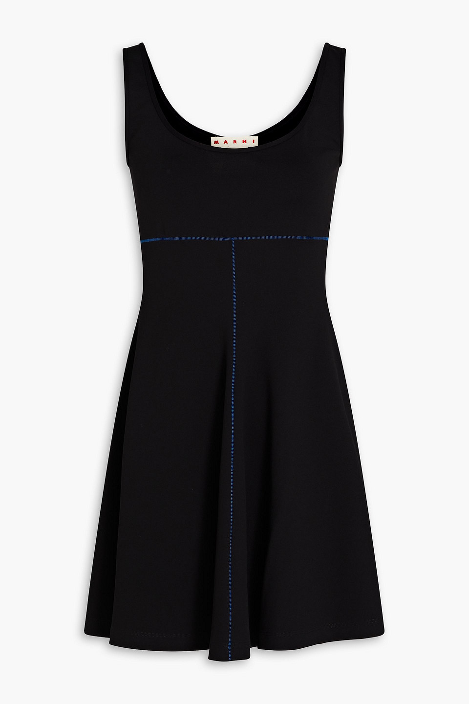 Marni Flared Stretch-jersey Mini Dress In Black
