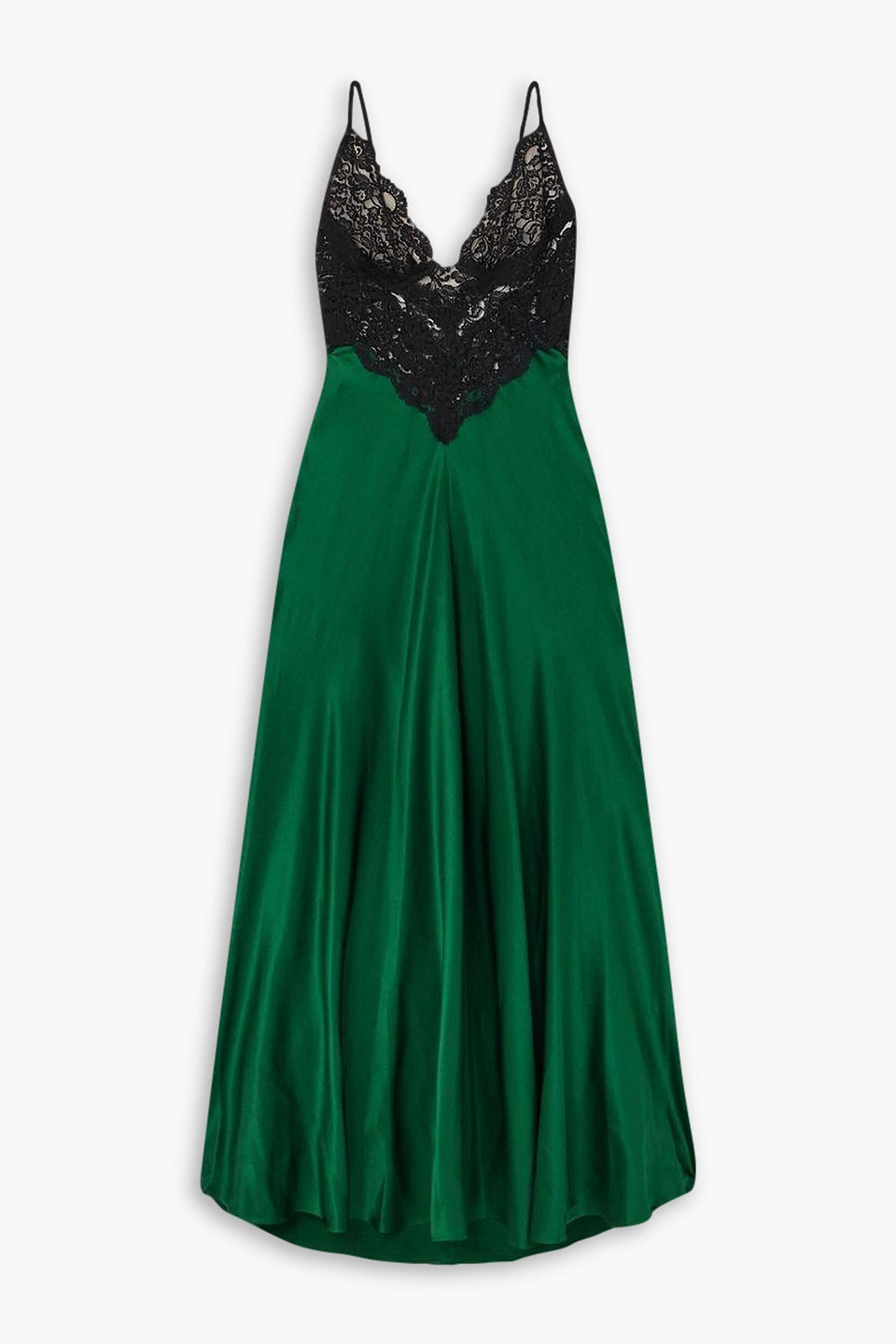 Rodarte Silk-satin and cotton-blend lace maxi dress | Smart Closet