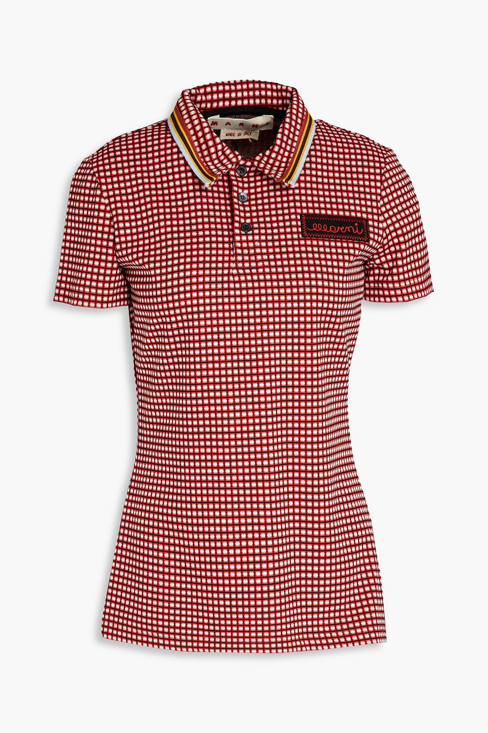 Marni Checked Short-sleeve Polo Shirt In Multi