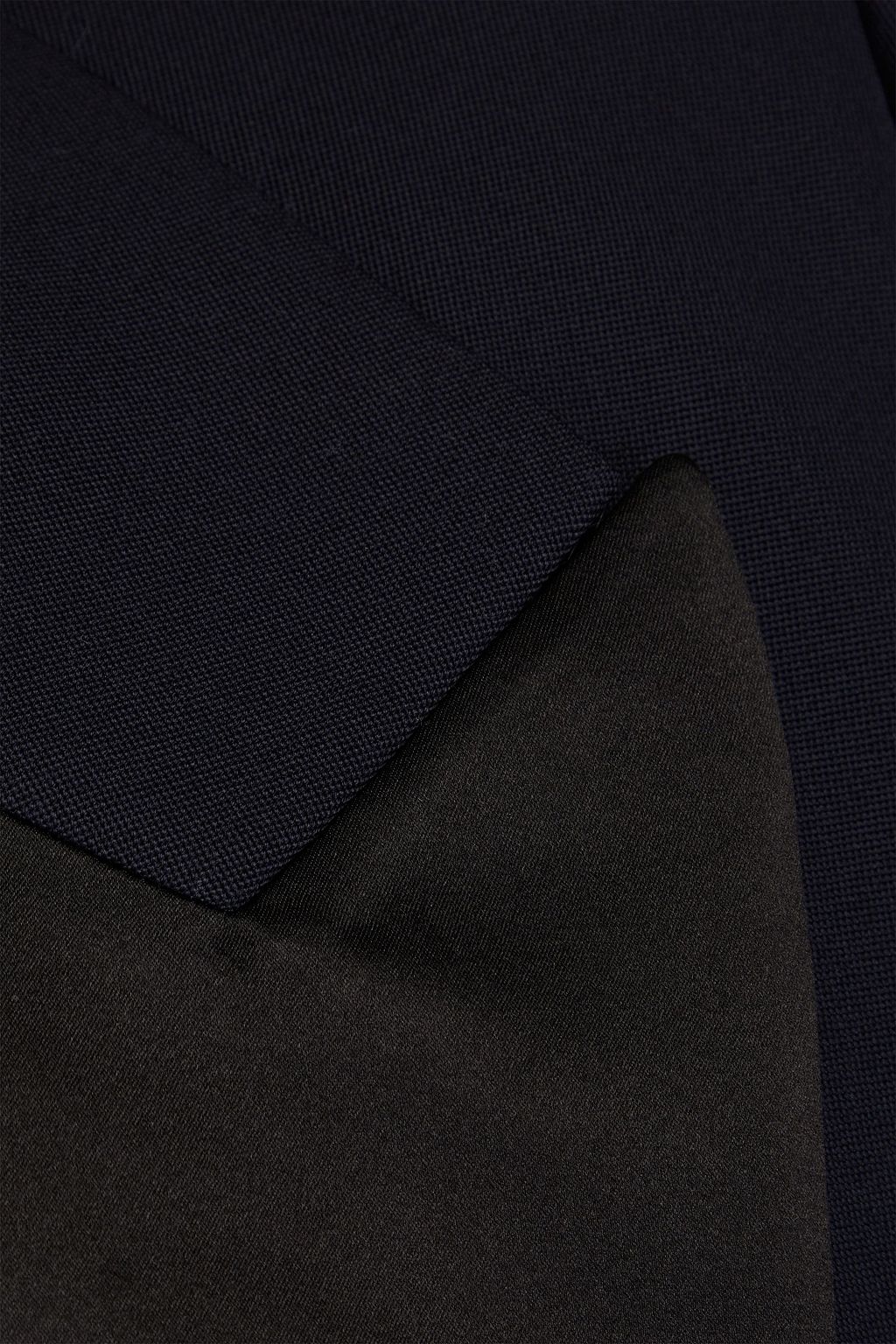 JIL SANDER Silk-satin trimmed grain de poudre wool coat