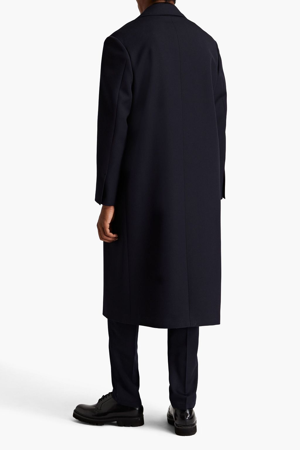 JIL SANDER Silk-satin trimmed grain de poudre wool coat