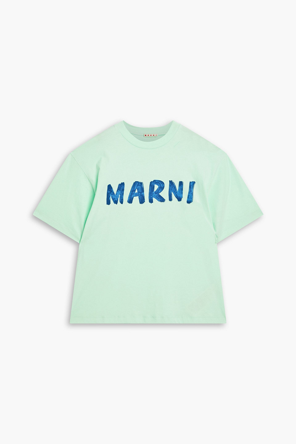 Marni Logo-print Cotton-jersey T-shirt In Light Green | ModeSens