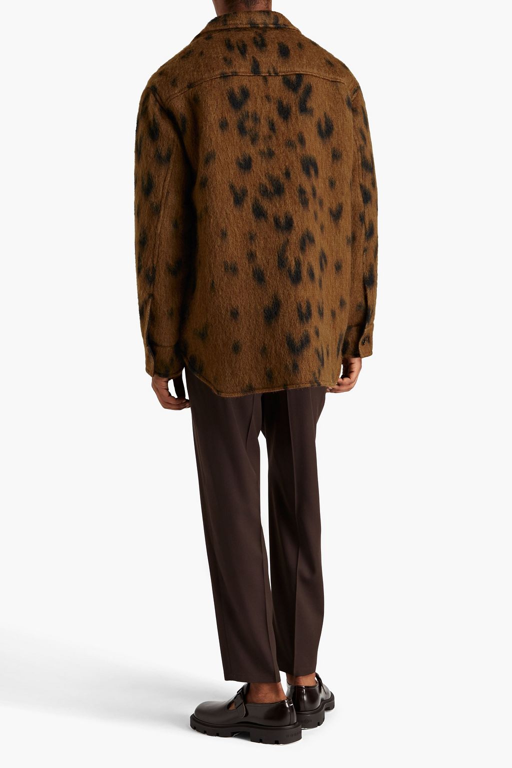 JIL SANDER Overshirt aus gebürstetem Filz mit Leopardenprint