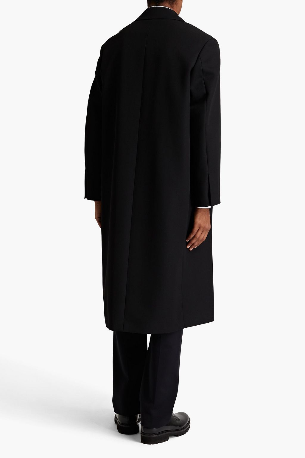 JIL SANDER Silk-satin trimmed grain de poudre wool coat