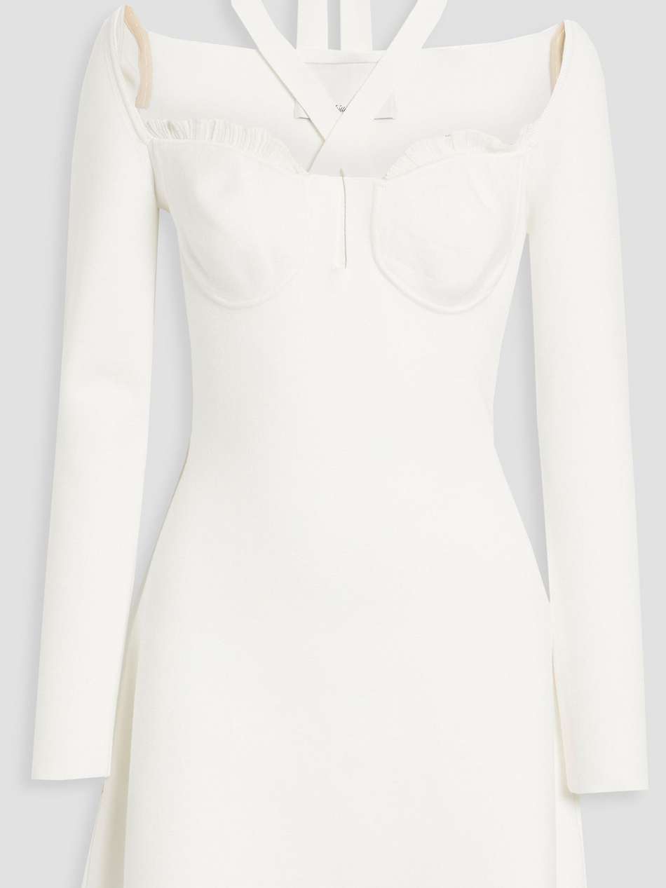 cutout stretch-knit mini dress