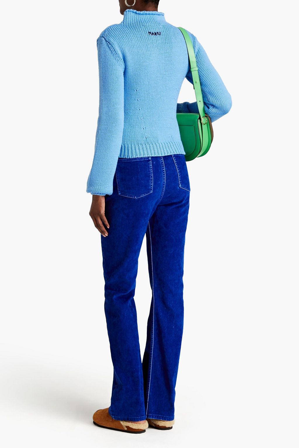 MARNI リブ編みウール タートルネックセーター