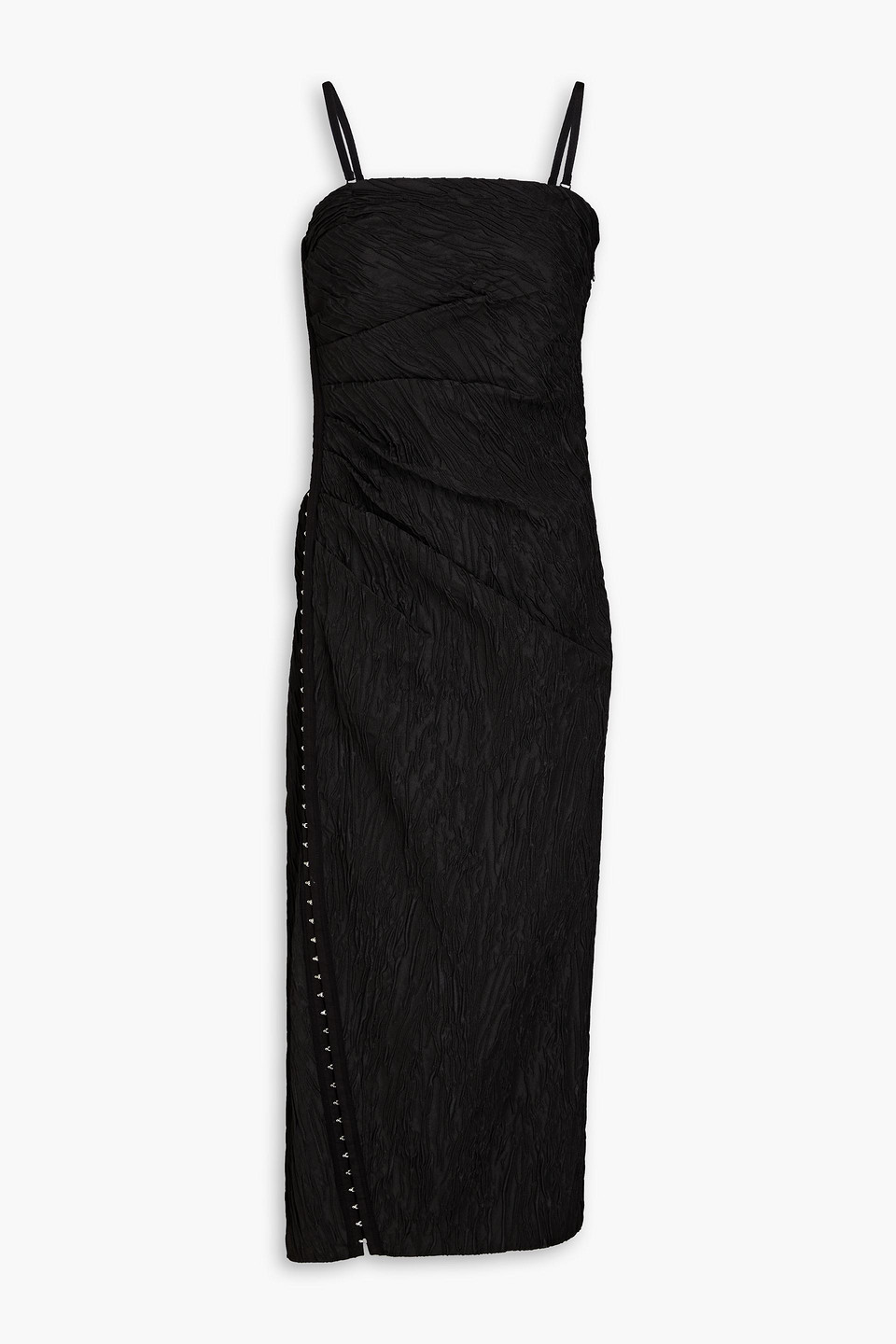 SIMKHAI - Draped cloqué midi dress - Black