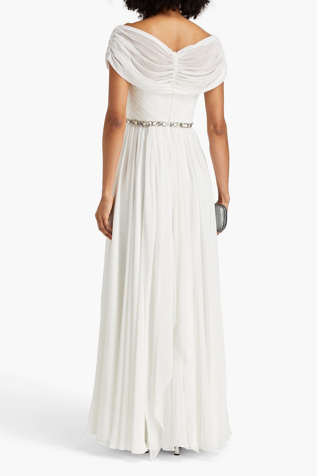 JENNY PACKHAM Crystal-embellished chiffon bridal gown