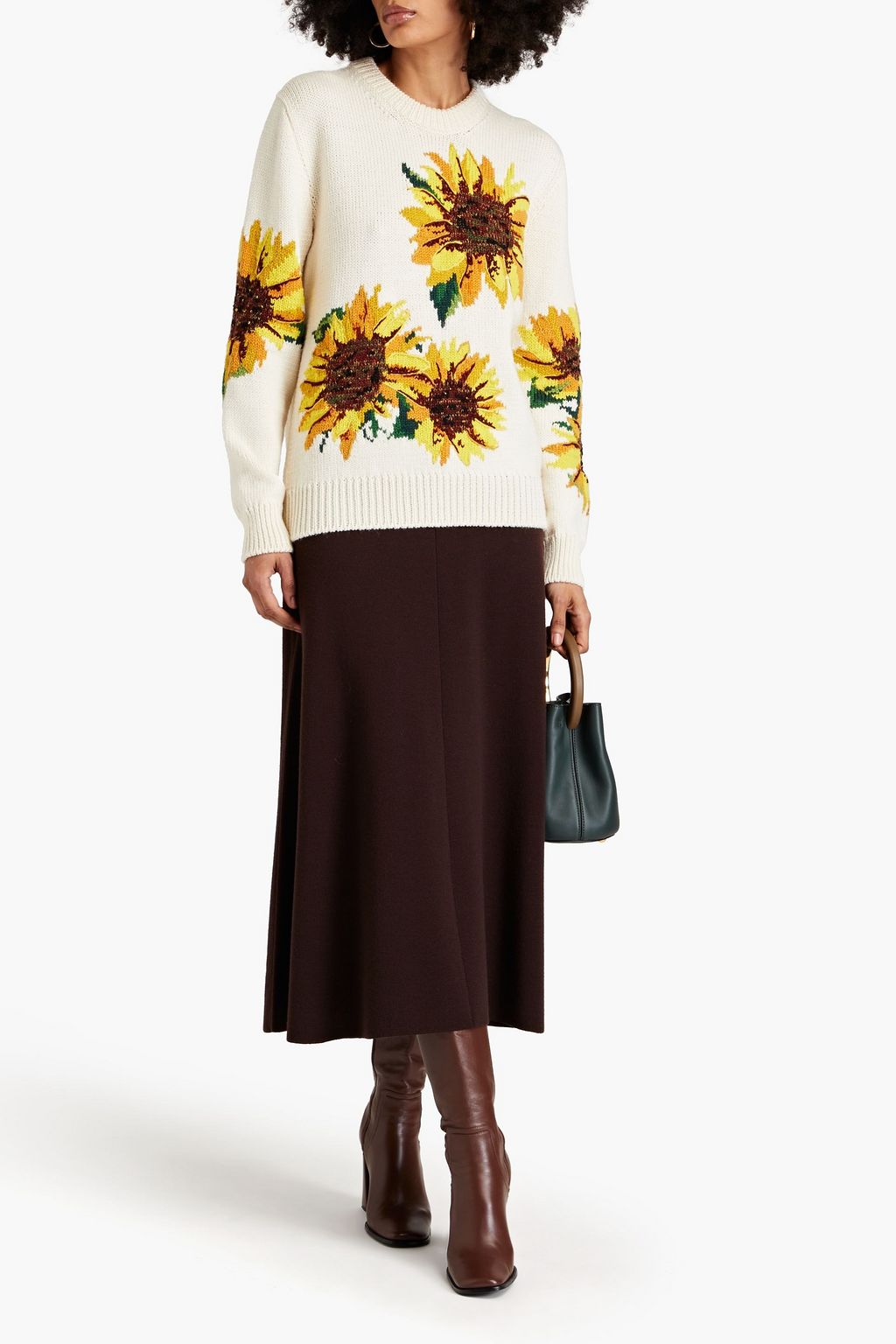 DOLCE&GABBANA كنزة رياضية مصنوعة من مزيج الكشمير والصوف بحبكة جاكار