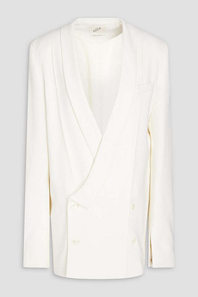 Page double-breasted wool-blend crepe blazer