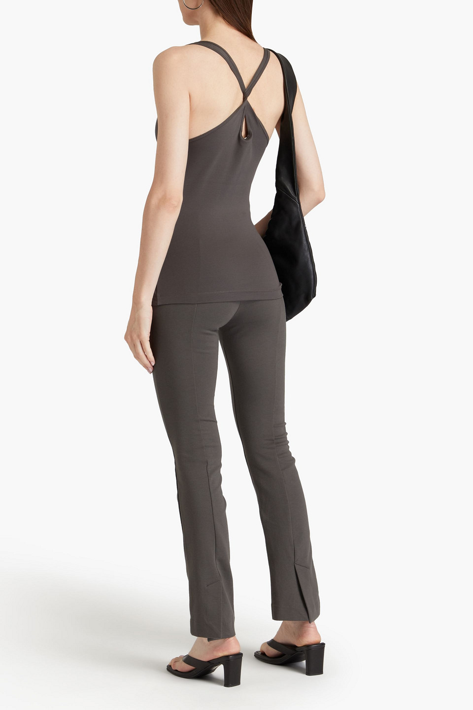 Shop Bite Studios Tendu Stretch-cotton Jersey Tank In Dark Gray