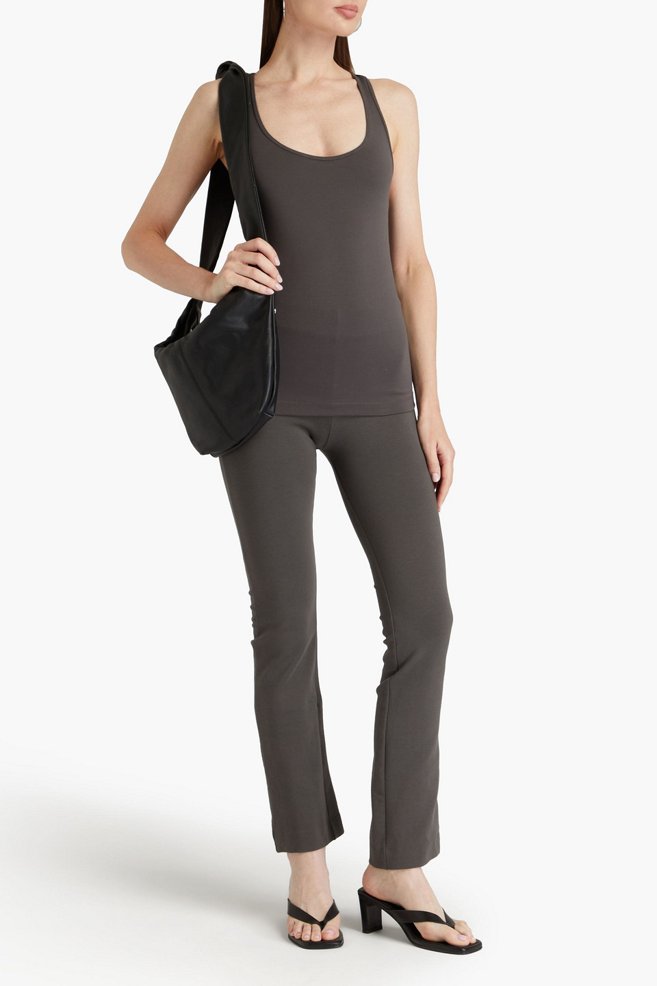 Shop Bite Studios Tendu Stretch-cotton Jersey Tank In Dark Gray