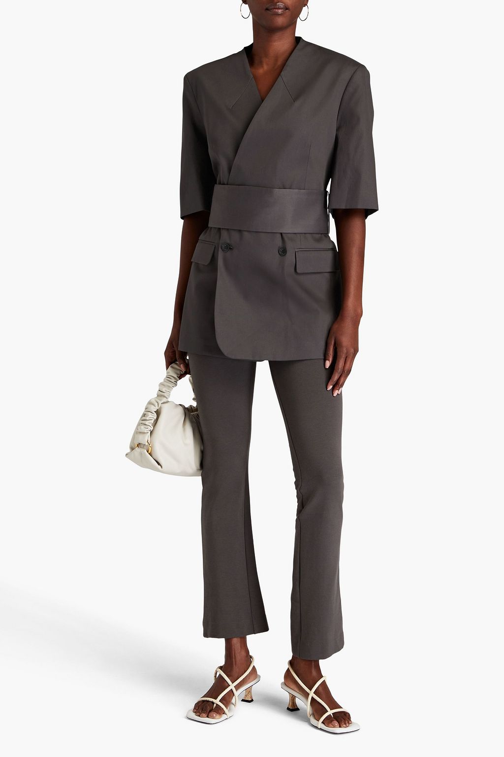 BITE STUDIOS Belted cotton blazer
