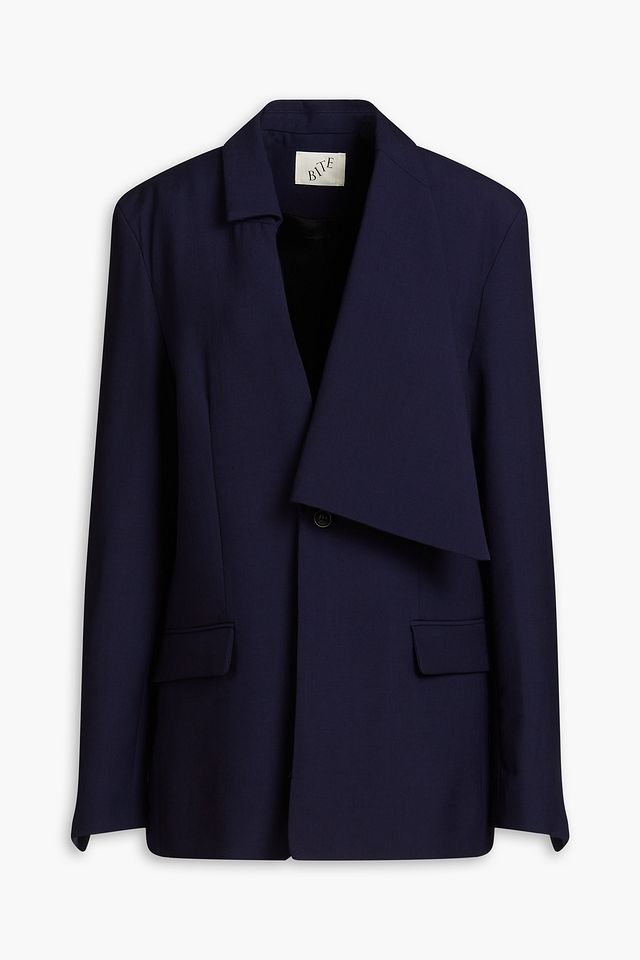 Strike asymmetric wool and silk-blend blazer