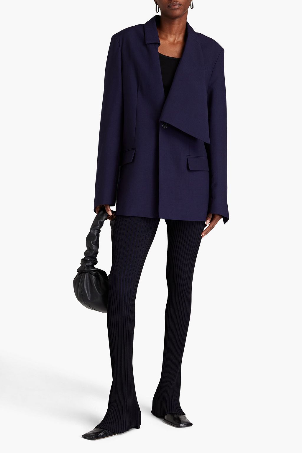 BITE STUDIOS Strike asymmetric wool and silk-blend blazer