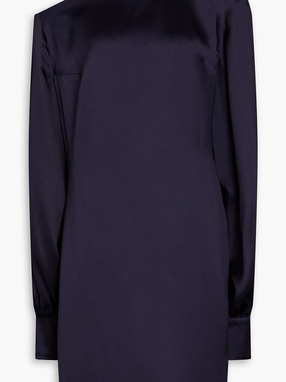 one-shoulder silk-satin mini dress