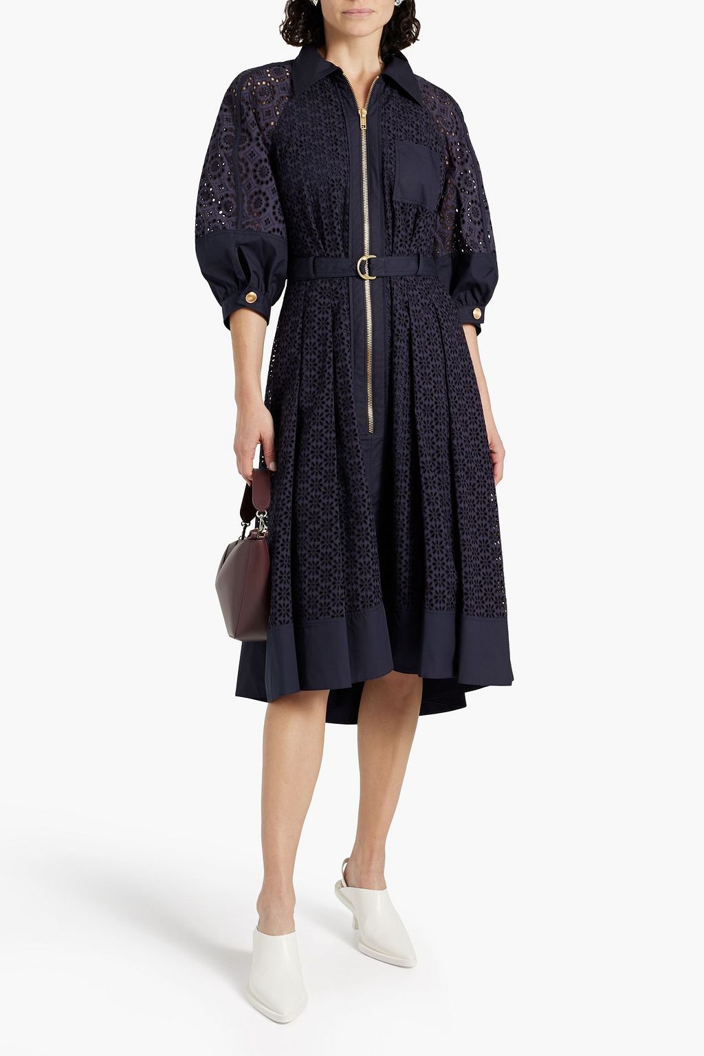 3.1 PHILLIP LIM Belted broderie anglaise cotton midi dress
