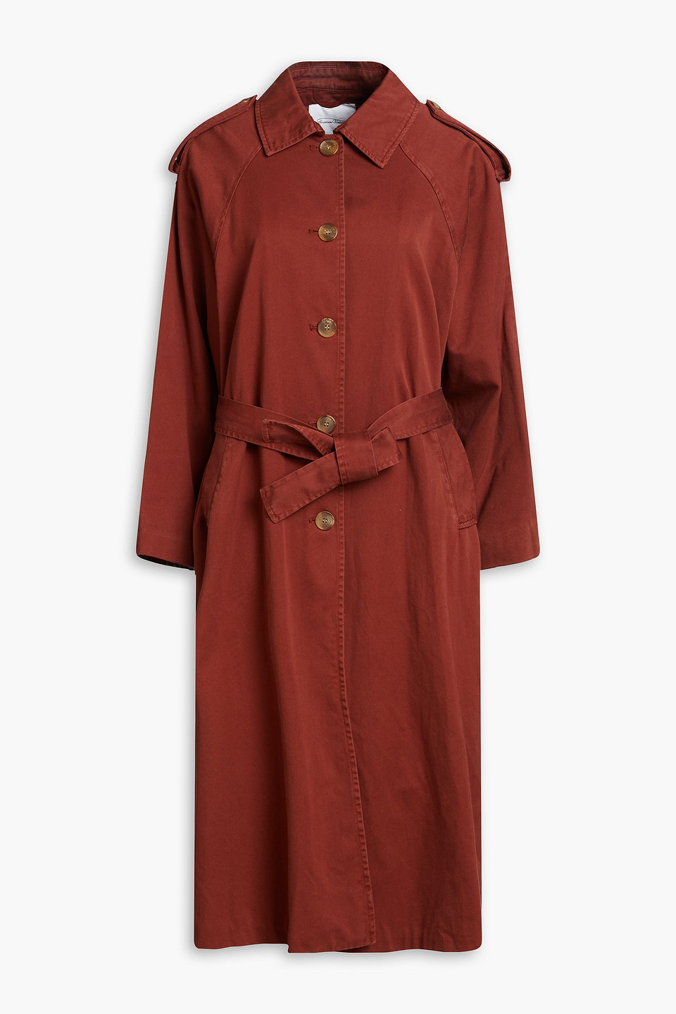 American Vintage Ooklaoma Cotton gaberdine Trench Coat In Burgundy ModeSens