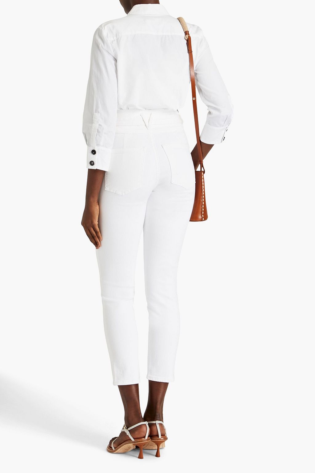 VERONICA BEARD Logan hoch sitzende Cropped Jeans mit schmalem Bein und Gürtel