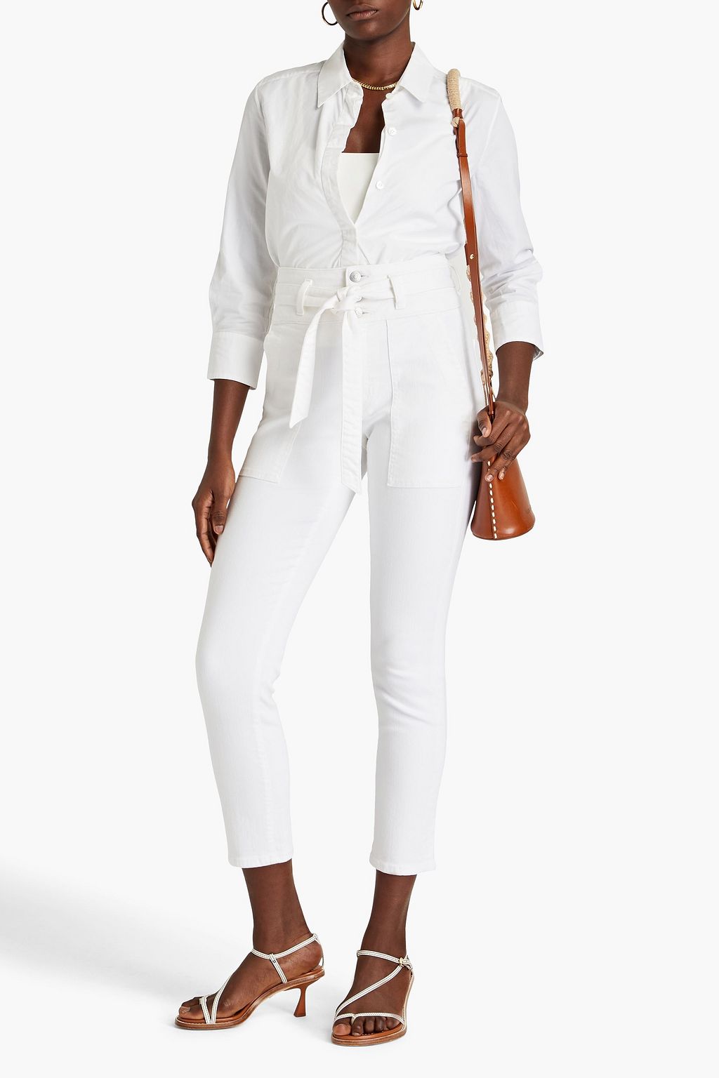 VERONICA BEARD Logan hoch sitzende Cropped Jeans mit schmalem Bein und Gürtel