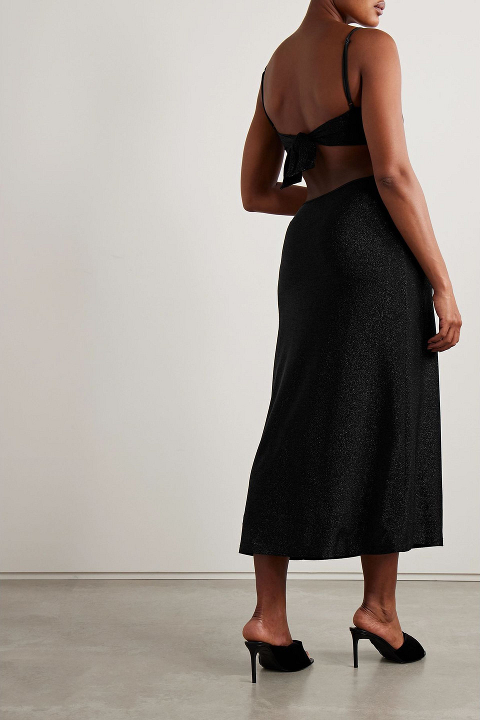  Johanna Ortiz - Sueño Costero Cutout Embellished Metallic Stretch-jersey Midi Dress - Schwarz - Us 6 