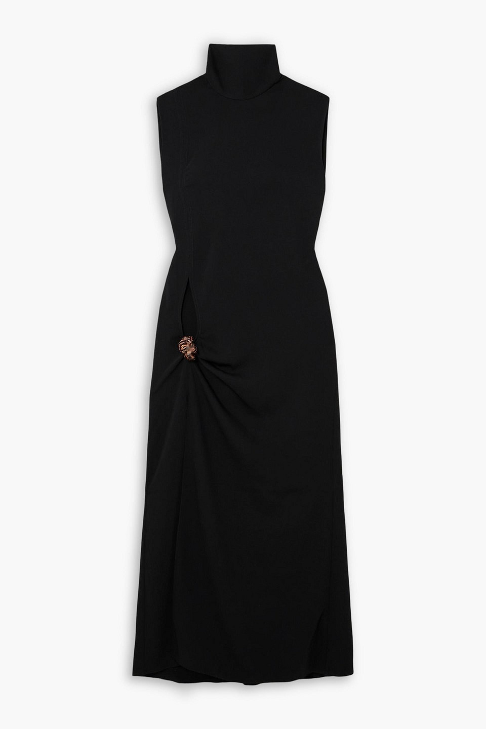johanna ortiz - feminine forces cutout crepe midi dress - black - us 8