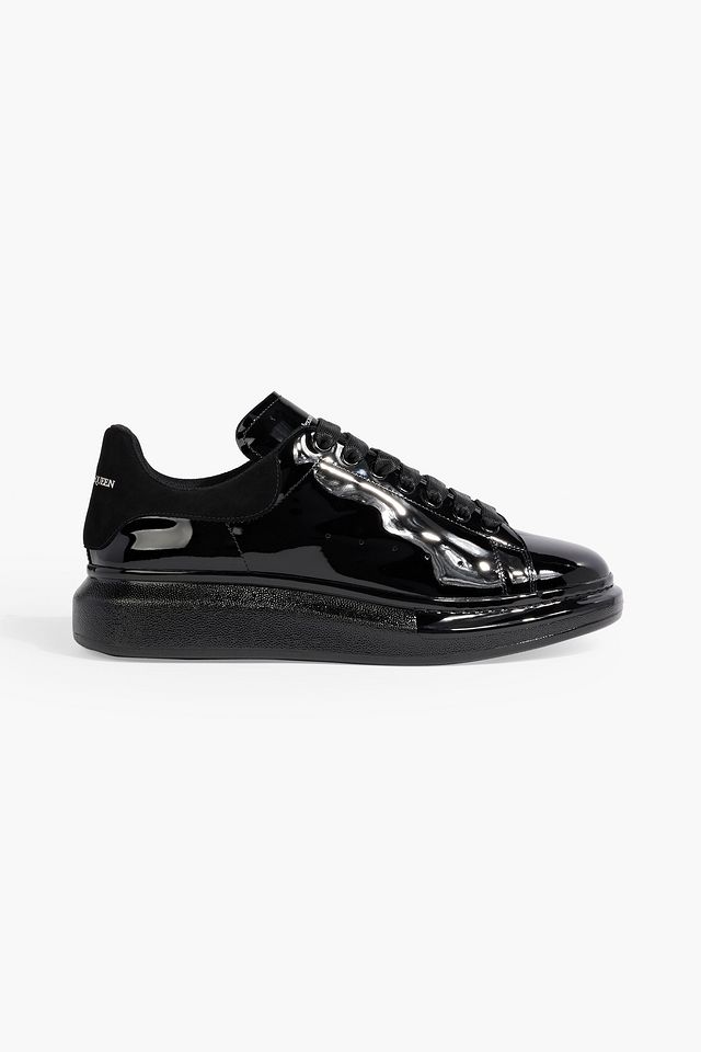 Patent-leather exaggerated-sole sneakers