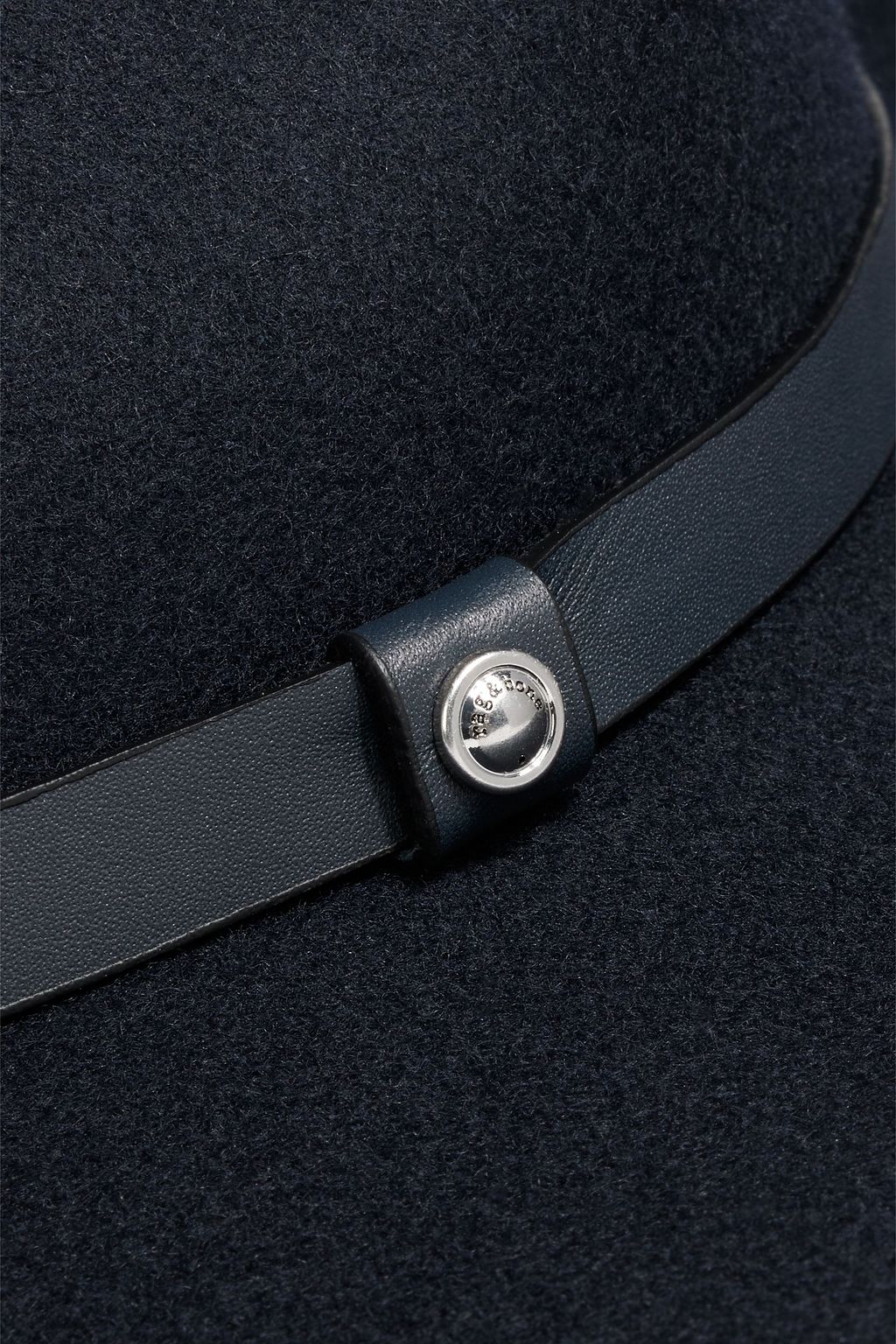 RAG & BONE Leather-trimmed wool-felt fedora