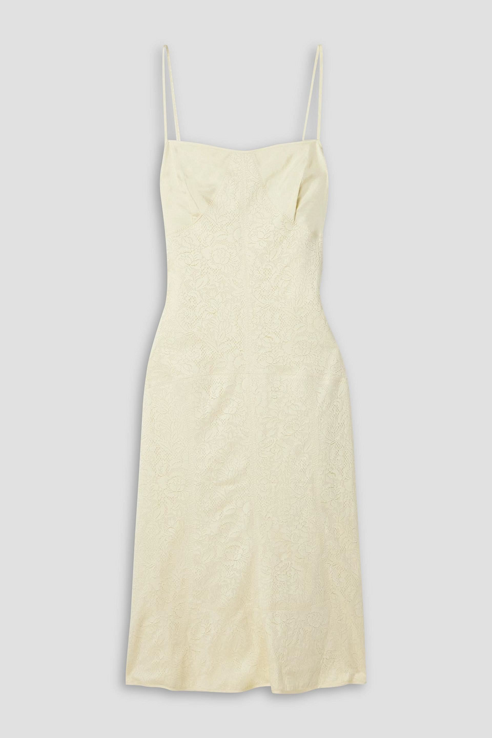 Satin and lace midi dress