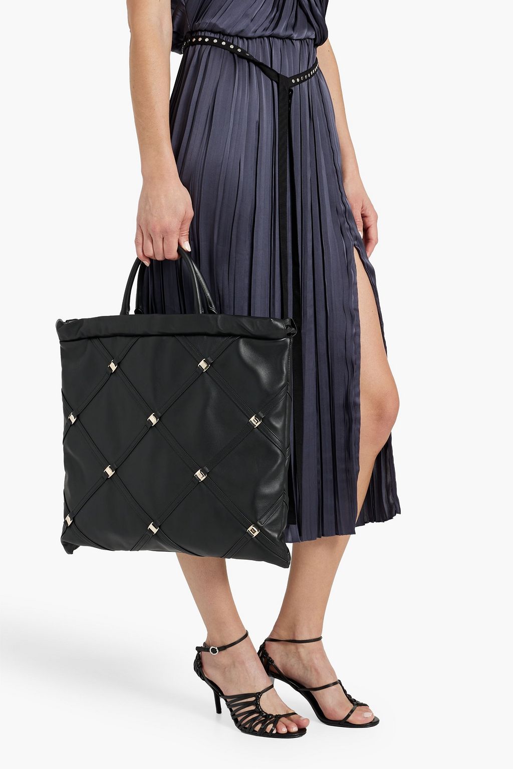 FERRAGAMO Vara Chain embellished leather tote