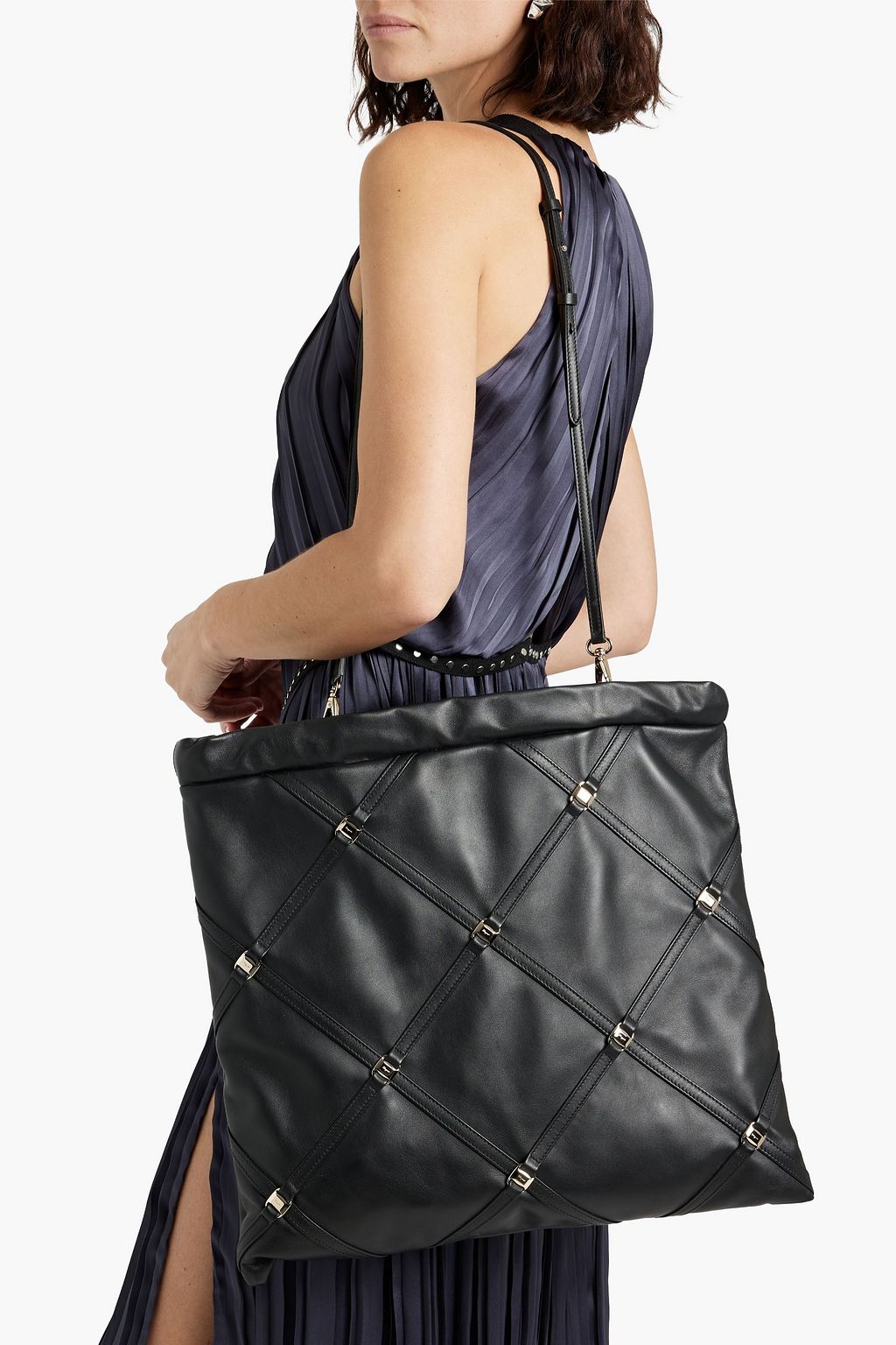 FERRAGAMO Vara Chain embellished leather tote
