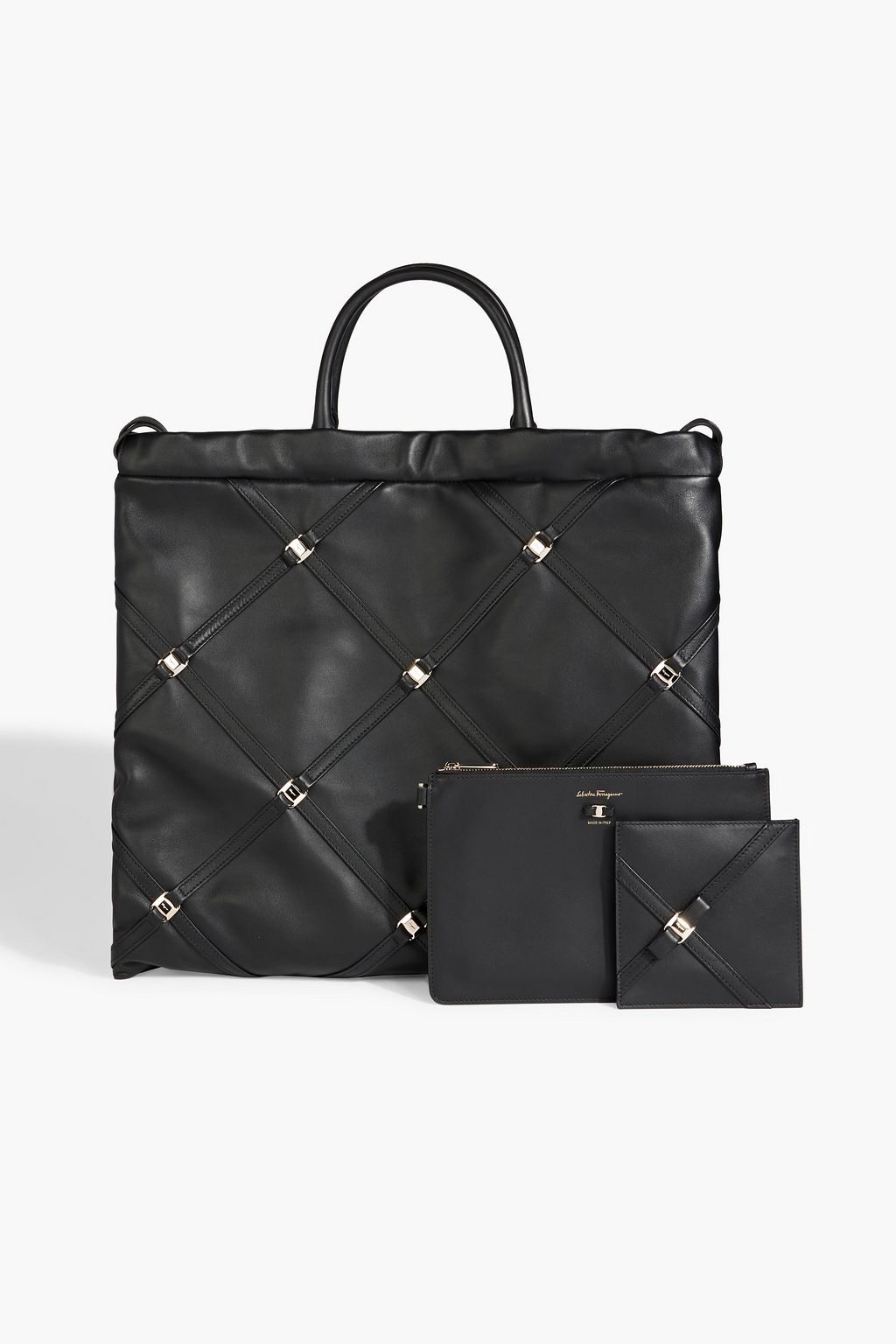FERRAGAMO Vara Chain embellished leather tote