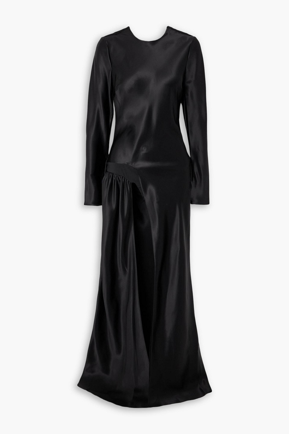 Christopher Esber Palladium Open-back Draped Satin Gown In Black