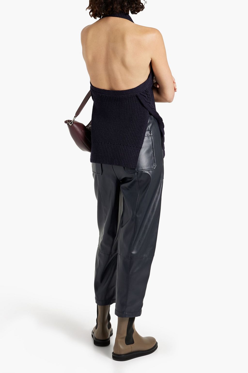3.1 PHILLIP LIM Cable-knit wool-blend halterneck top