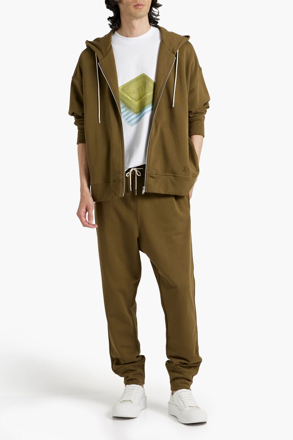 JIL SANDER French cotton-terry zip-up hoodie